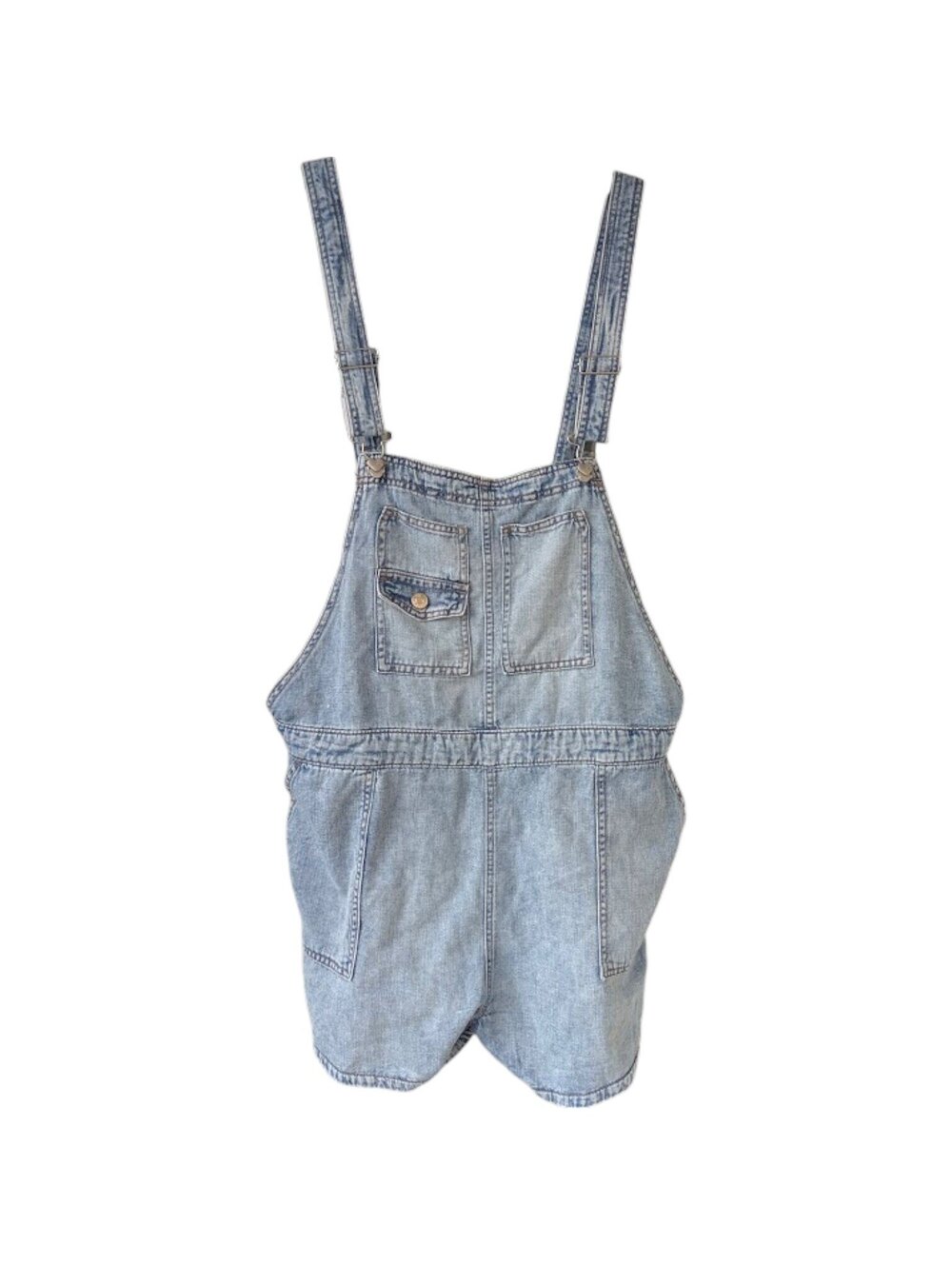 Celebrity Pink Womens XXL 36 Light Wash Denim Shortalls Overall Shorts 3" inseam
